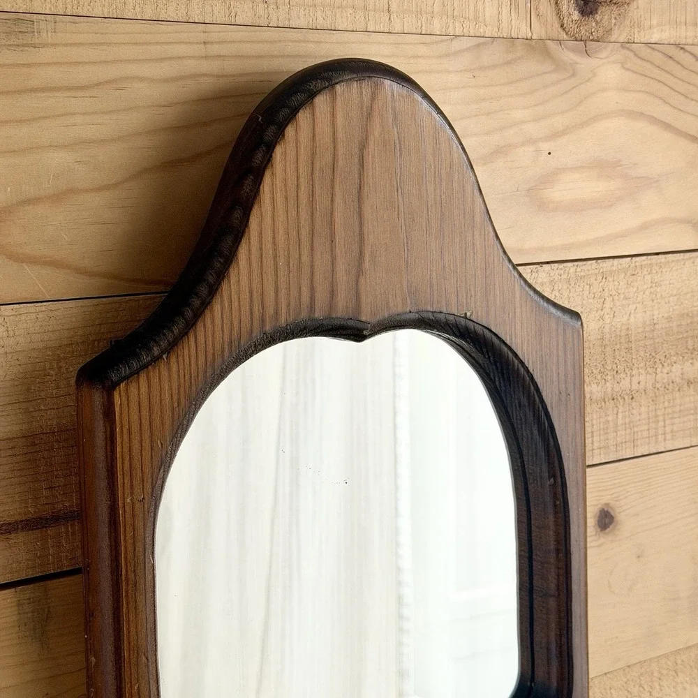 Mirror Mid Century Modern‎ With Shelf and Bird Carving Arch 70's Retro Wall Art